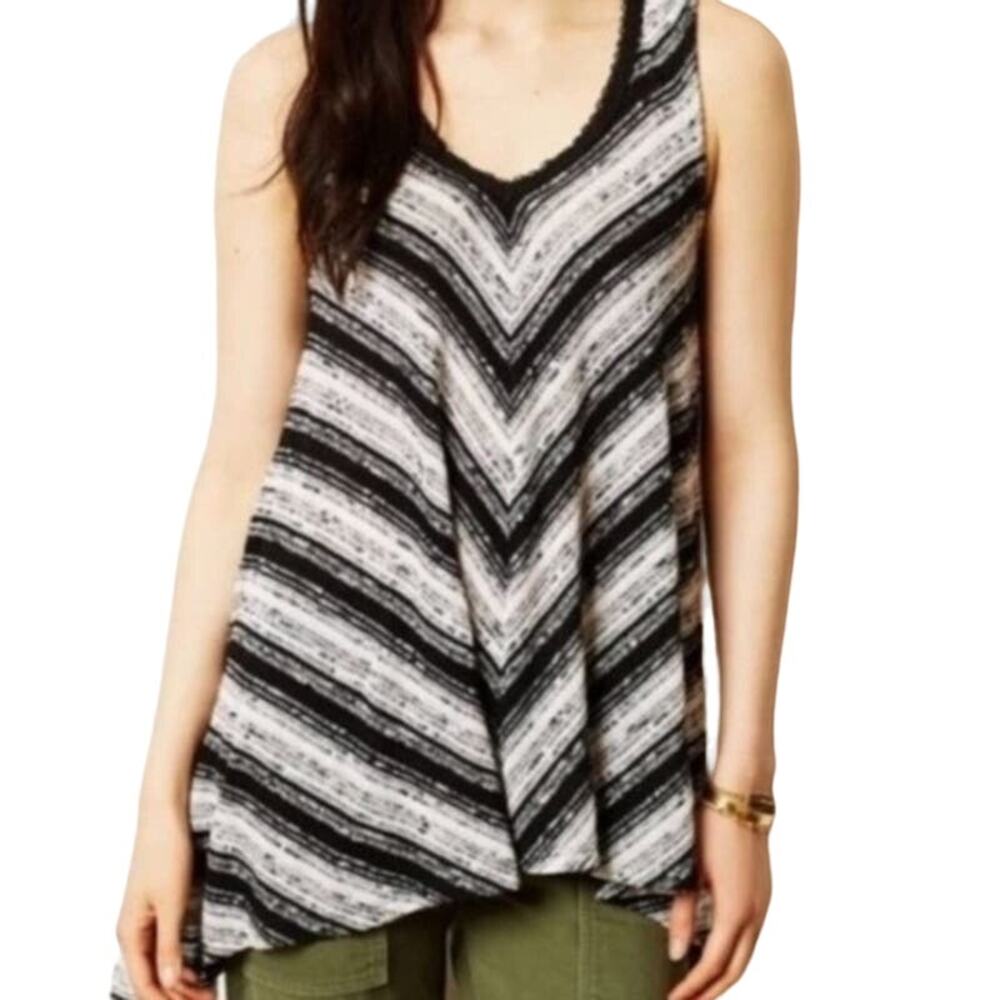 Anthropologie Meadow Rue Chevron Knit Tank Top Womens Size Small